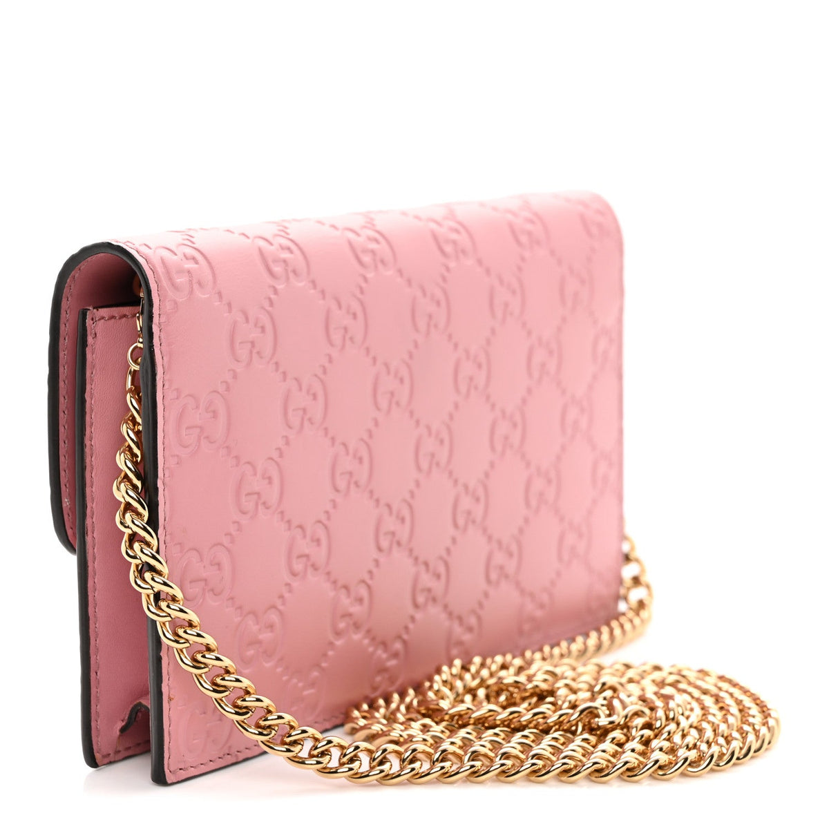 Guccissima Icon Chain Wallet Carmine Rose