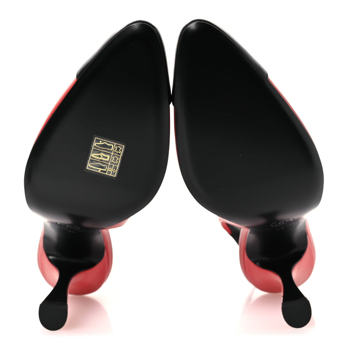 Lambskin Slingback Pumps 38 Red Black