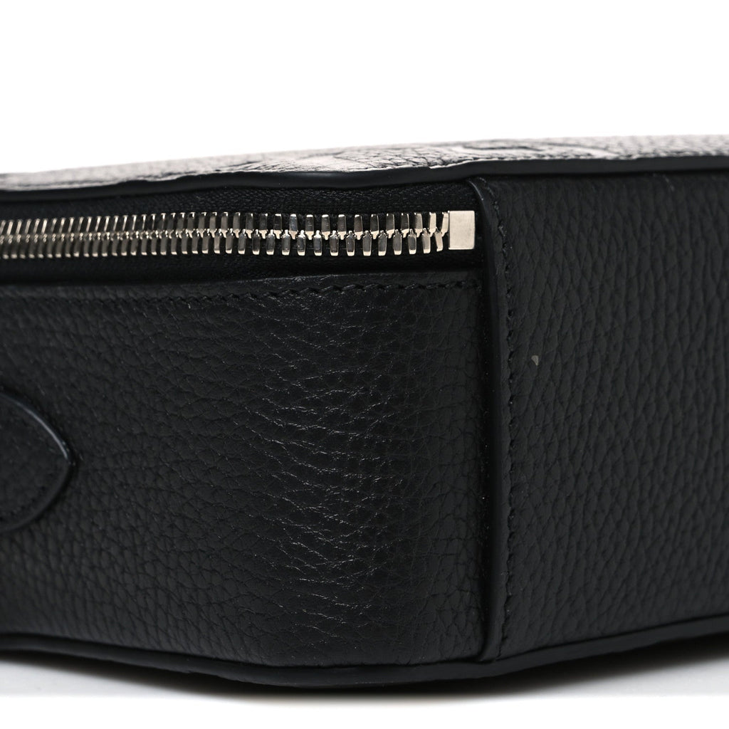 Piuma Calfskin Jumbo GG Embossed Super Mini Messenger Bag Black