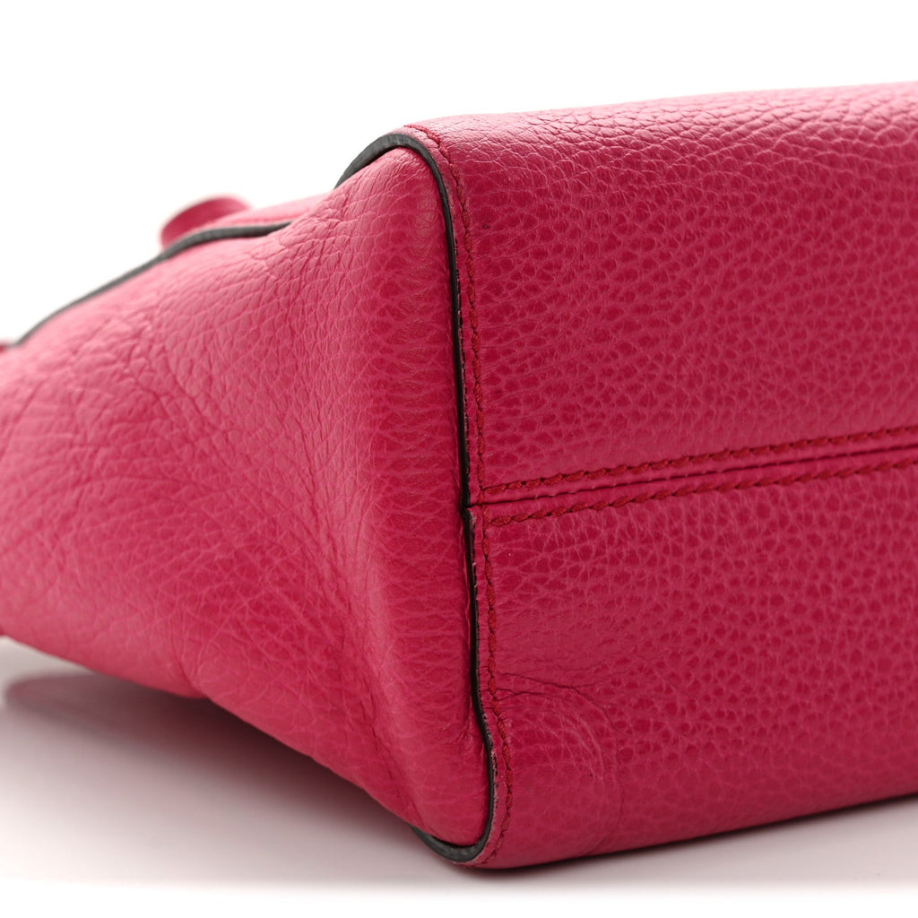Dollar Calfskin Mini Swing Top Handle Bag Peonia Flower