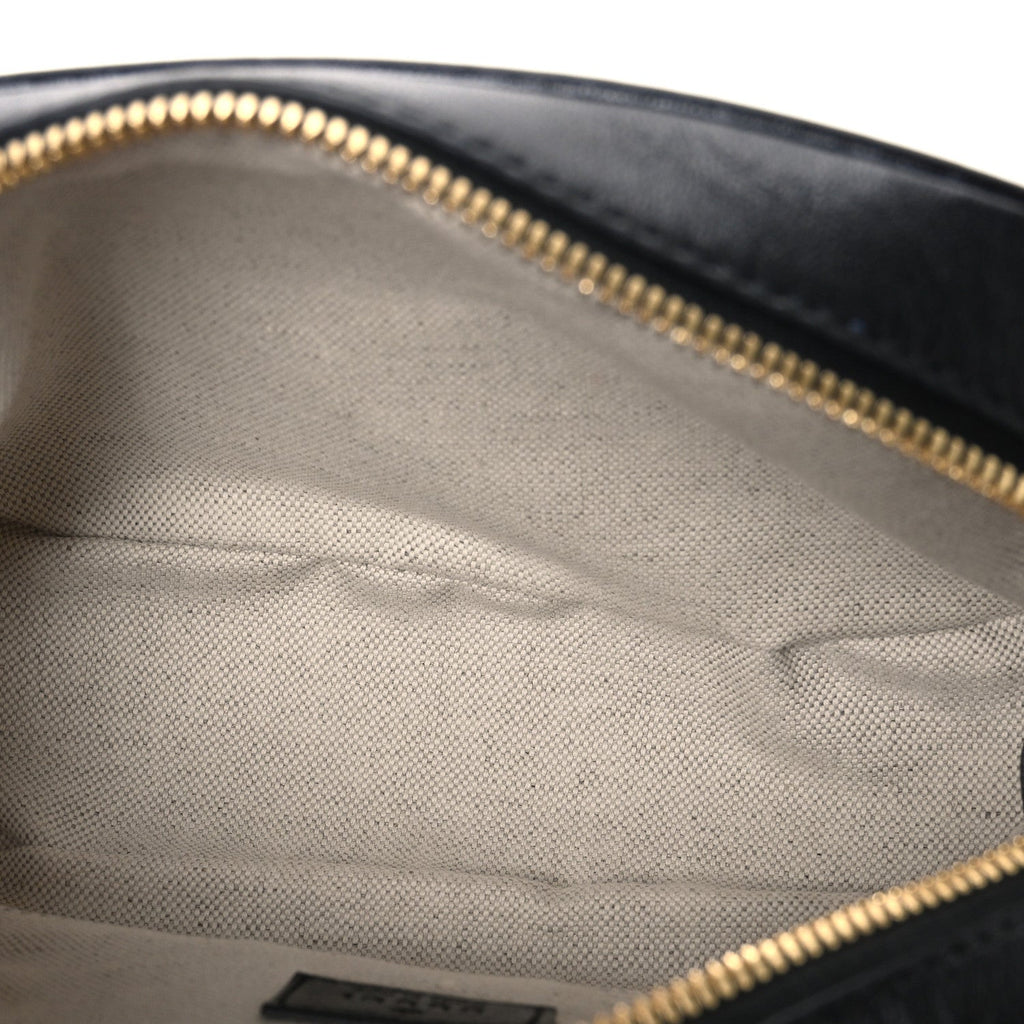 Sakai Be Green Calfskin Diagonal Stitched Small Blondie Shoulder Bag Black