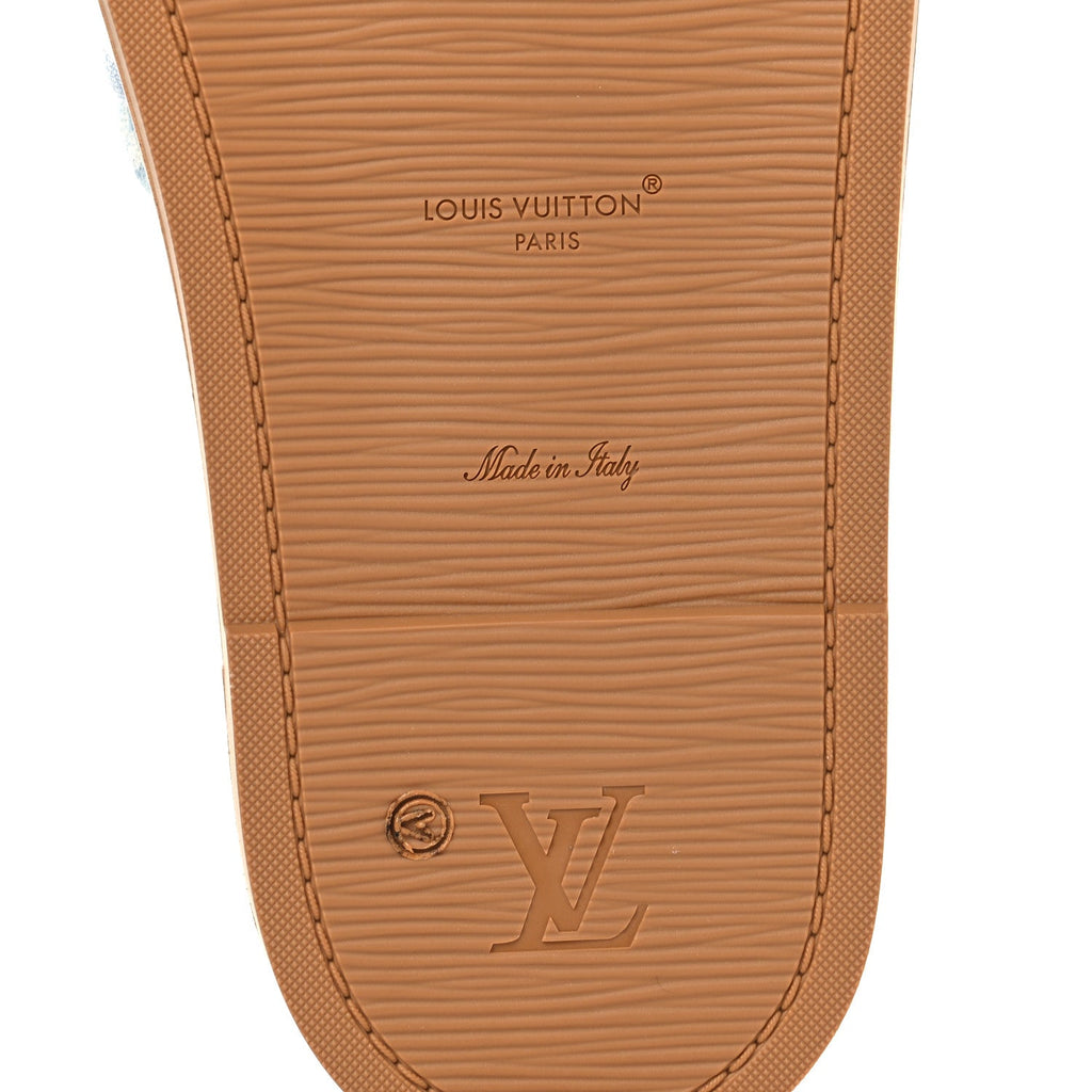 Monogram Denim LV Bliss Womens Comfort Mules 39 Turquoise