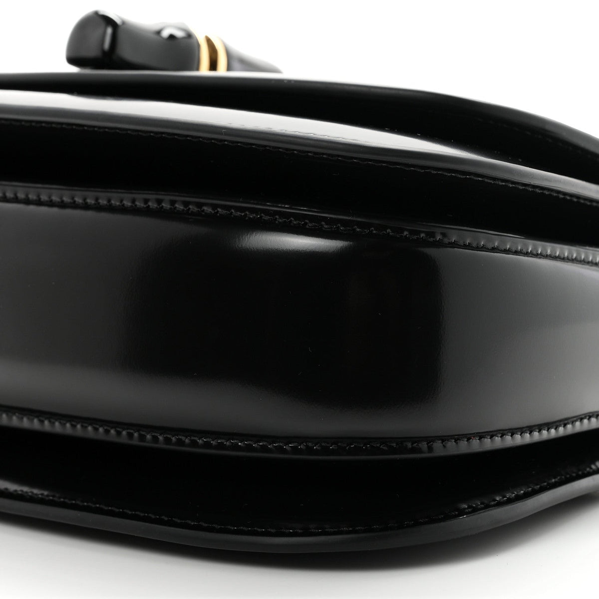 Shiny Polished Calfskin Medium Bamboo Diva Black
