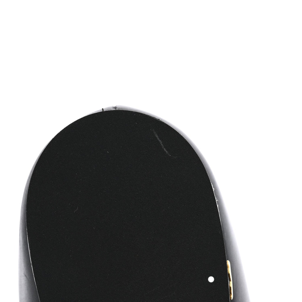 Lambskin Cap Toe CC Uniform Ballerina Flats 36.5 Black
