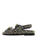 Grained Calfskin Crystal Velcro Dad Sandals 36.5 Black Multicolor