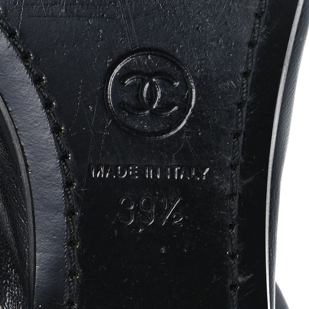 Lambskin CC Turnlock Ballerina Flats 39.5 Black