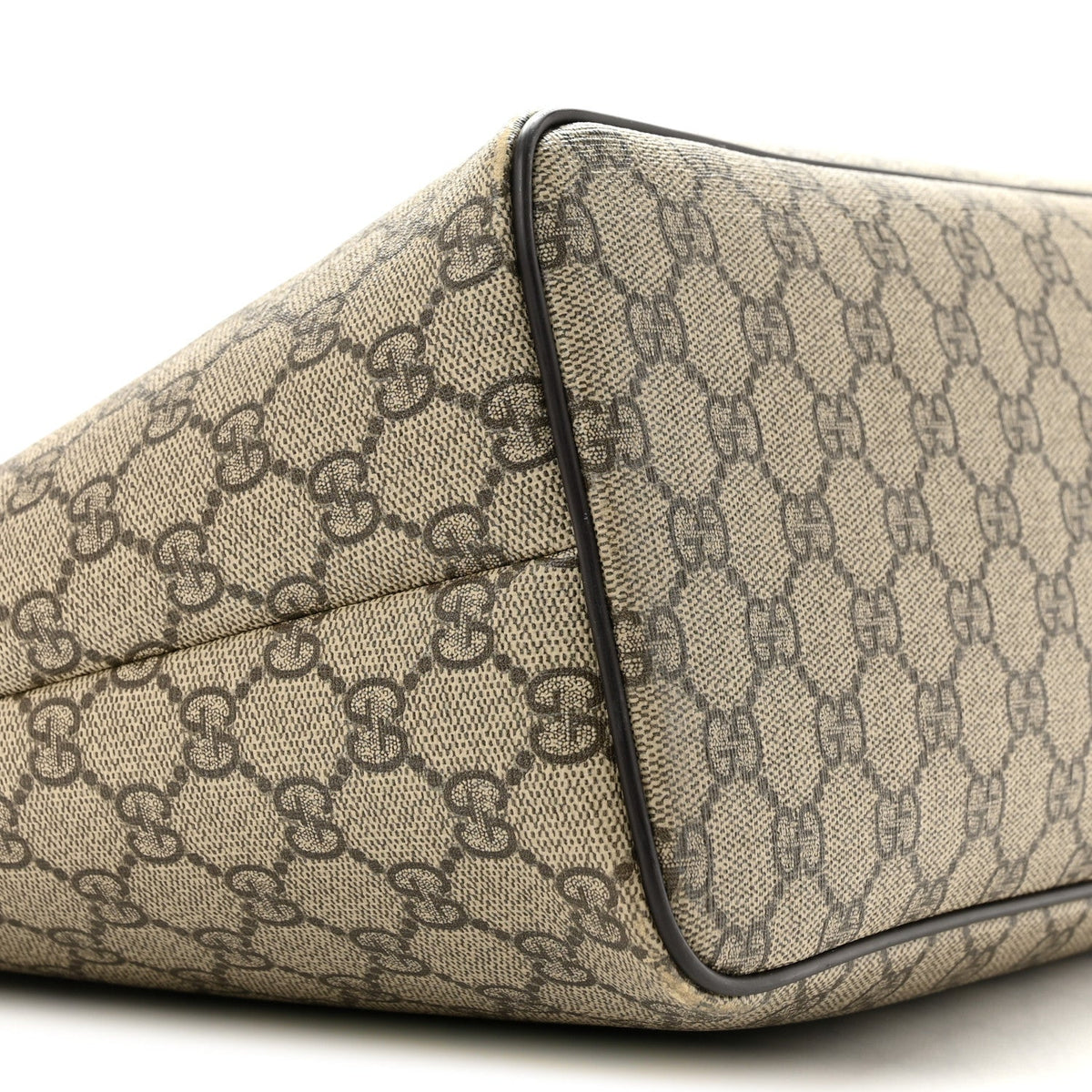 GG Supreme Monogram Medium Zippered Tote Dark Brown