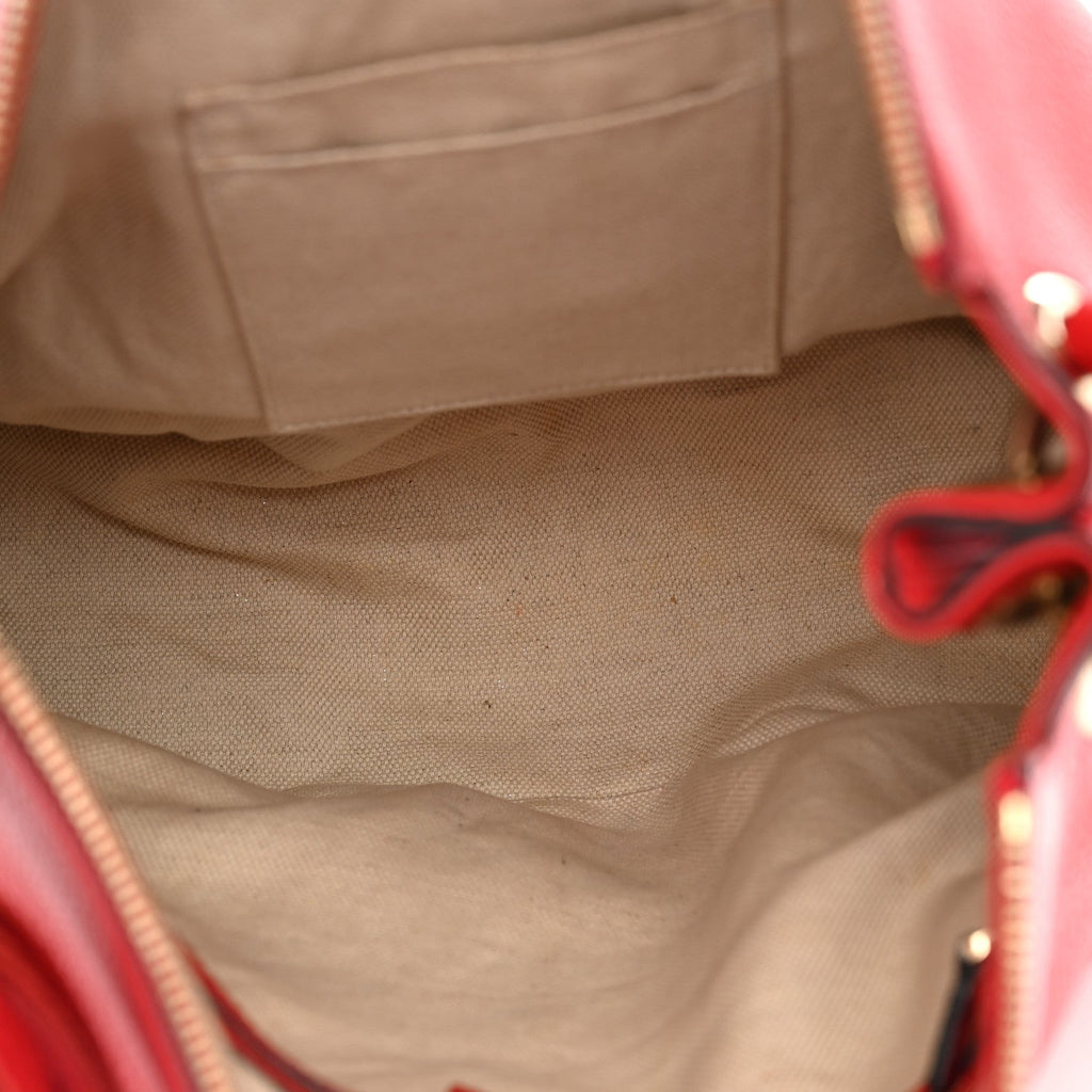 Pebbled Calfskin Large Soho Hobo Tabasco Red