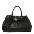 Snakeskin Large GG Running Tote Black