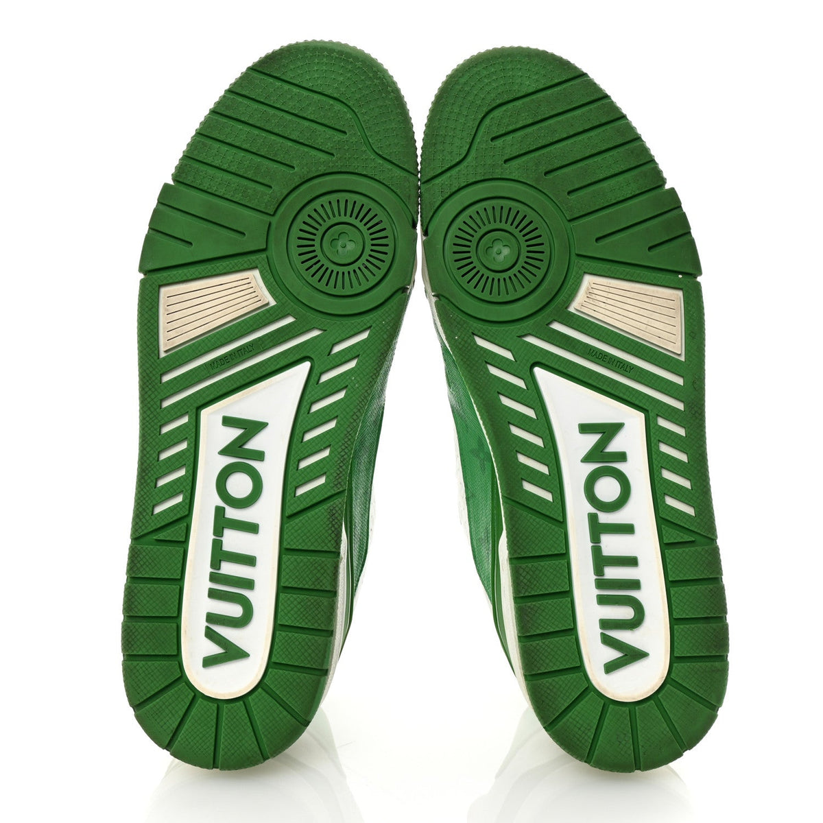Calfskin Monogram Mens LV Trainer Sneakers 8 Green