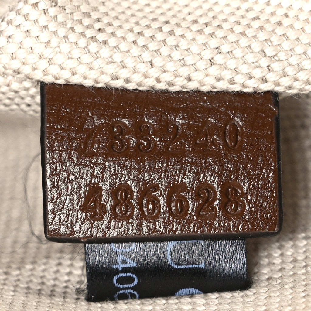 GG Supreme Monogram Textured Calfskin Retro Interlocking G Belt Bag Beige Ebony Brown Sugar