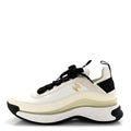Velvet Calfskin Mixed Fibers CC Sneakers 37.5 Ivory Black