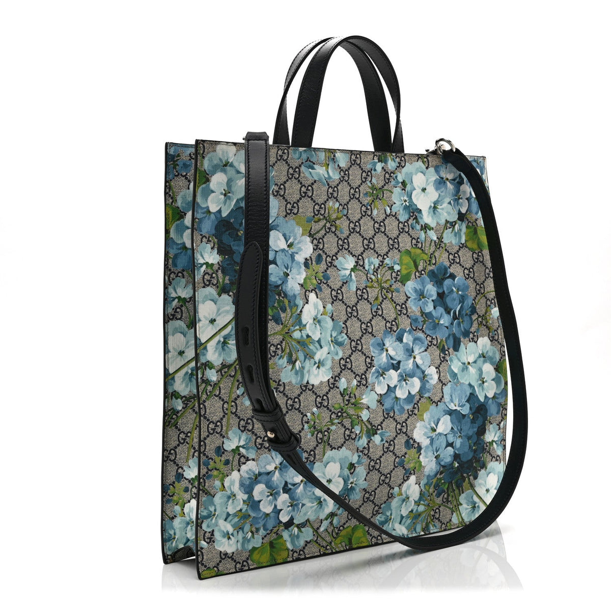 Soft GG Supreme Monogram Blooms Vertical Tote Blue