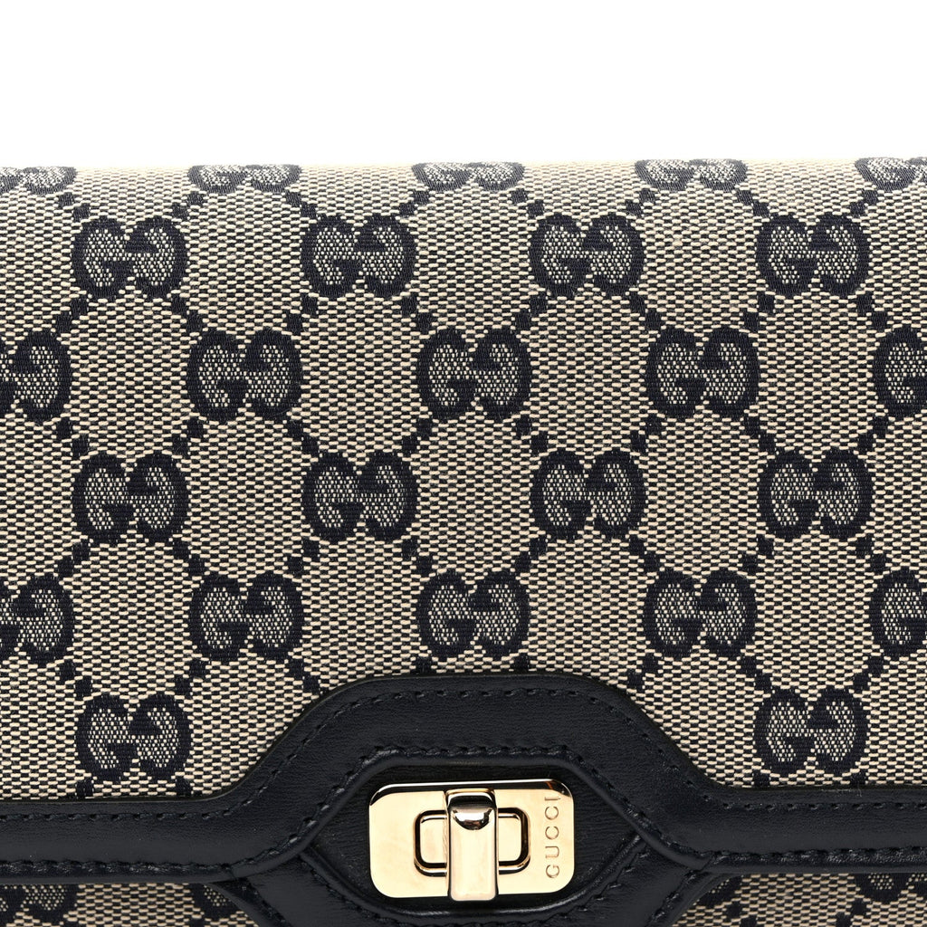 GG Monogram Small Luce Shoulder Bag Beige Blue