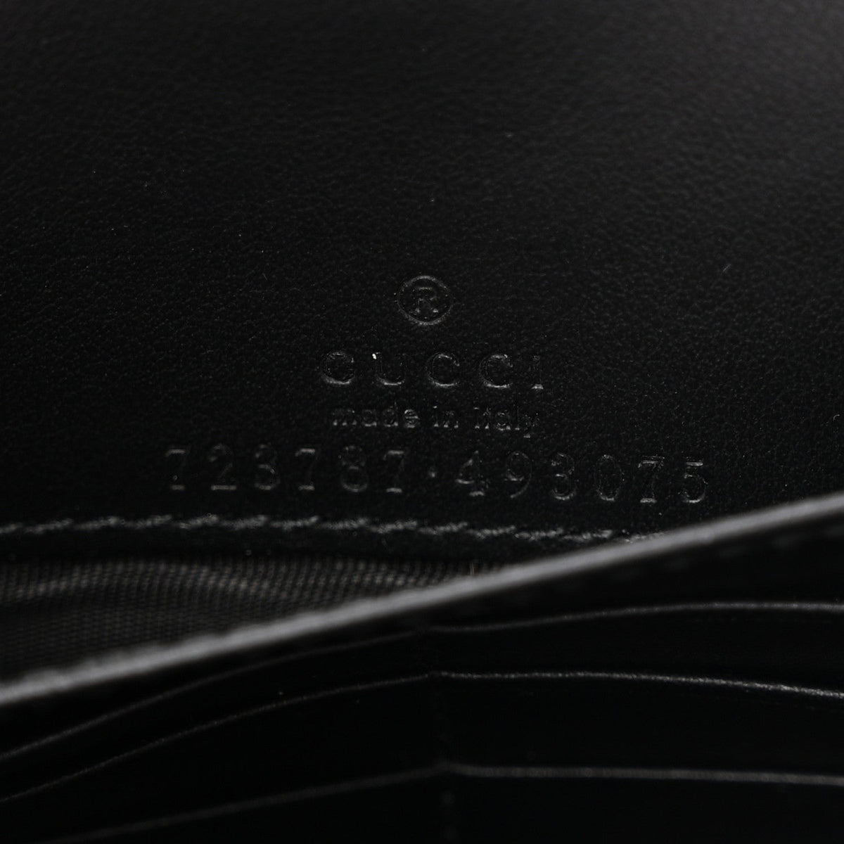 Calfskin GG Matelasse Chain Wallet Black