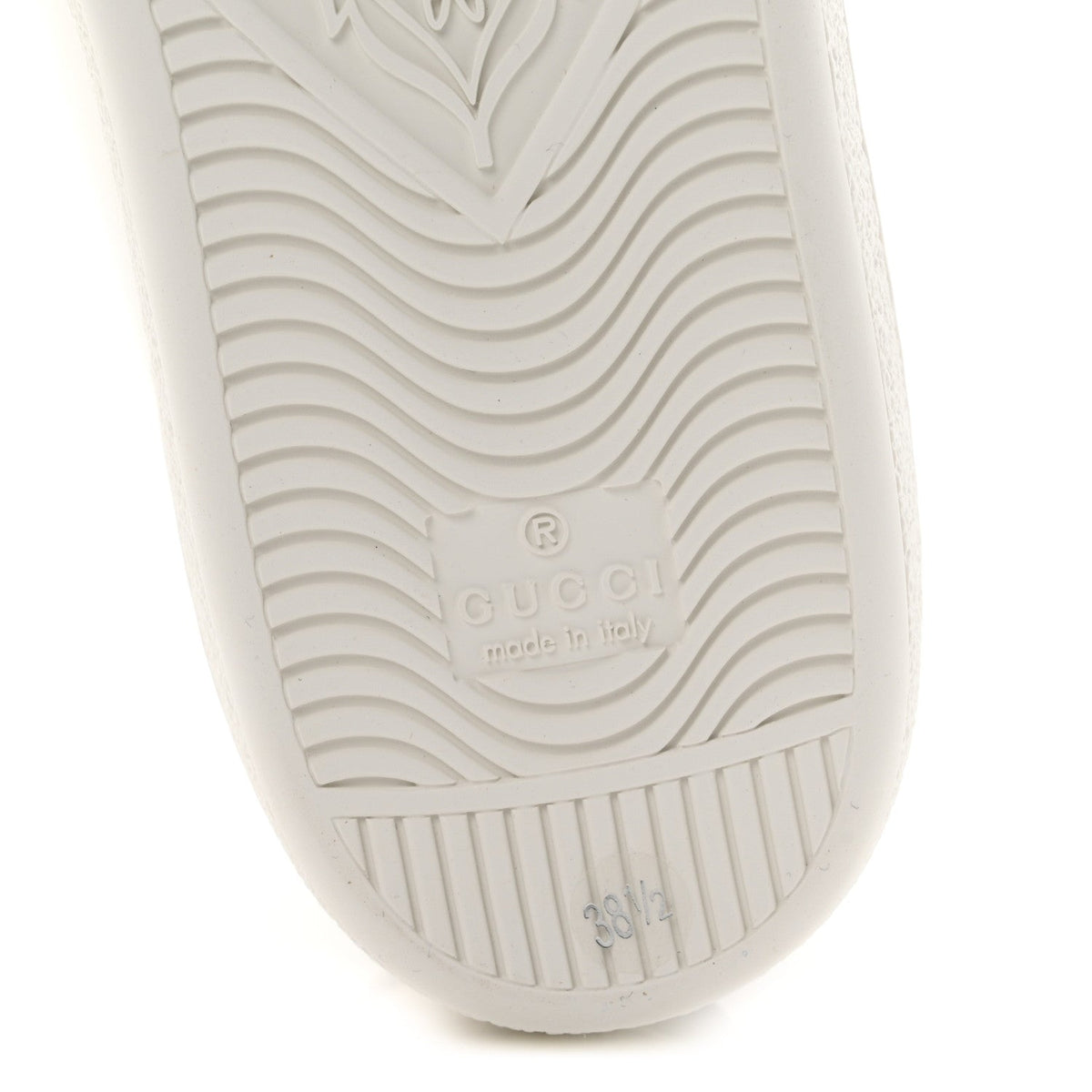 Calfskin Miro Soft Interlocking G Perforated Womens Ace Sneakers 38.5 White Grey Sky