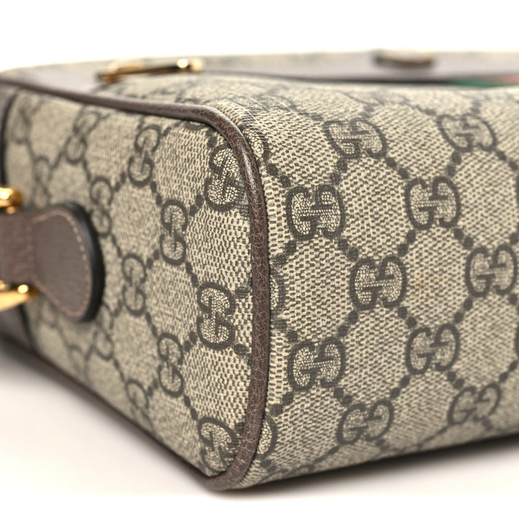 GG Supreme Monogram Web Small Ophidia Shoulder Bag Brown