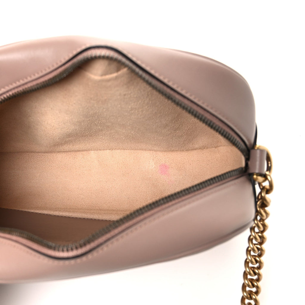Calfskin Matelasse Small GG Marmont Chain Shoulder Bag Porcelain Rose