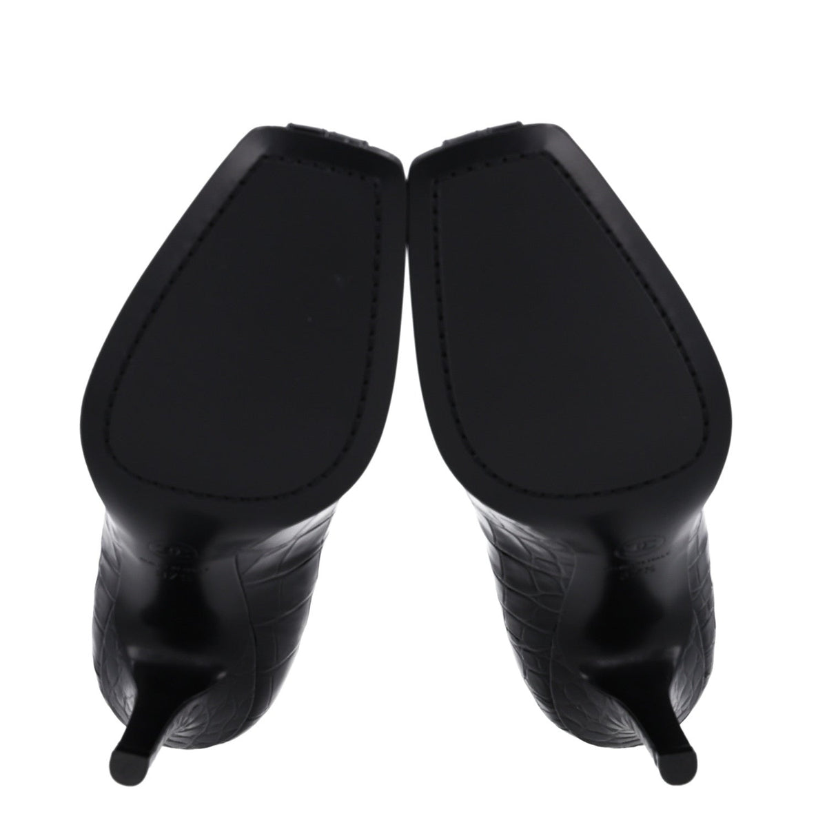Crocodile Embossed Patent Calfskin Pumps 37.5 Black