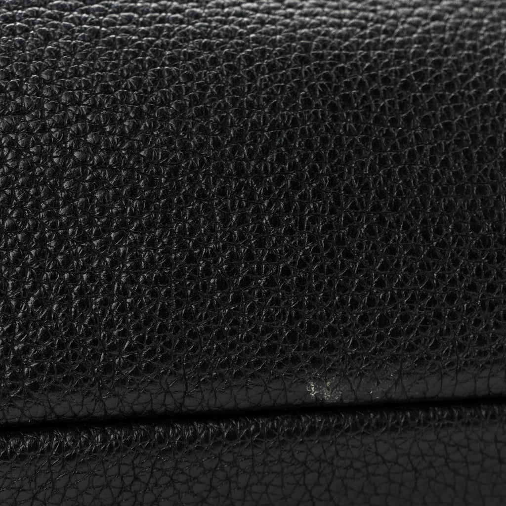Grained Calfskin Logo Belt Bag Black