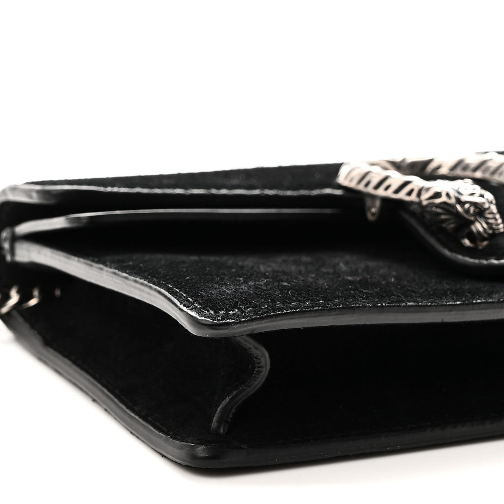 Suede Super Mini Dionysus Shoulder Bag Black