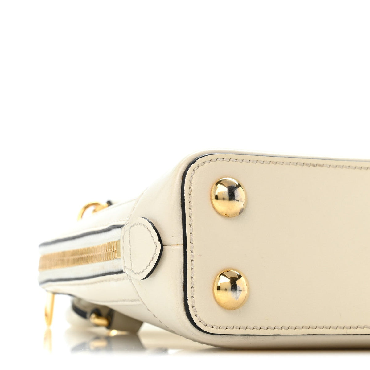 Boarded Plutone Calfskin Mini Horsebit 1955 Top Handle Bag Mystic White
