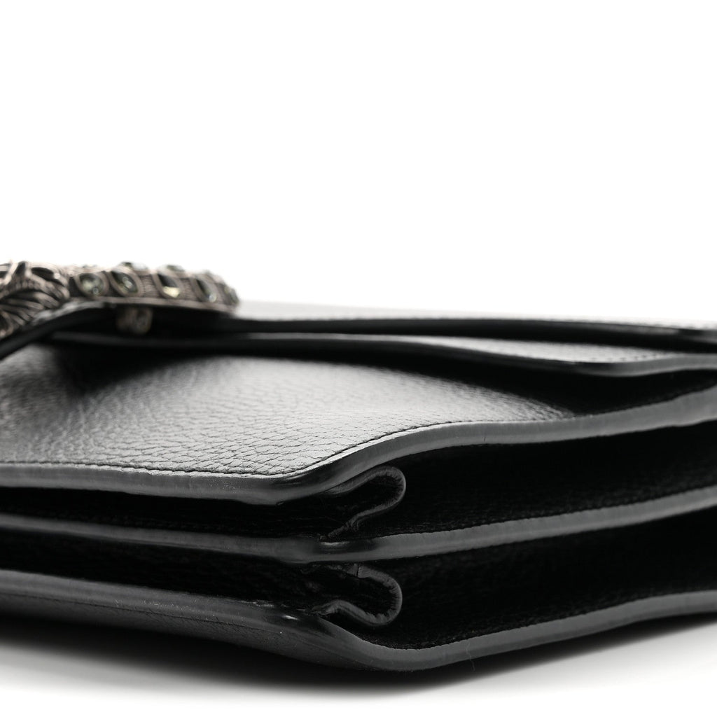 Pebbled Calfskin Small Dionysus Shoulder Bag Black