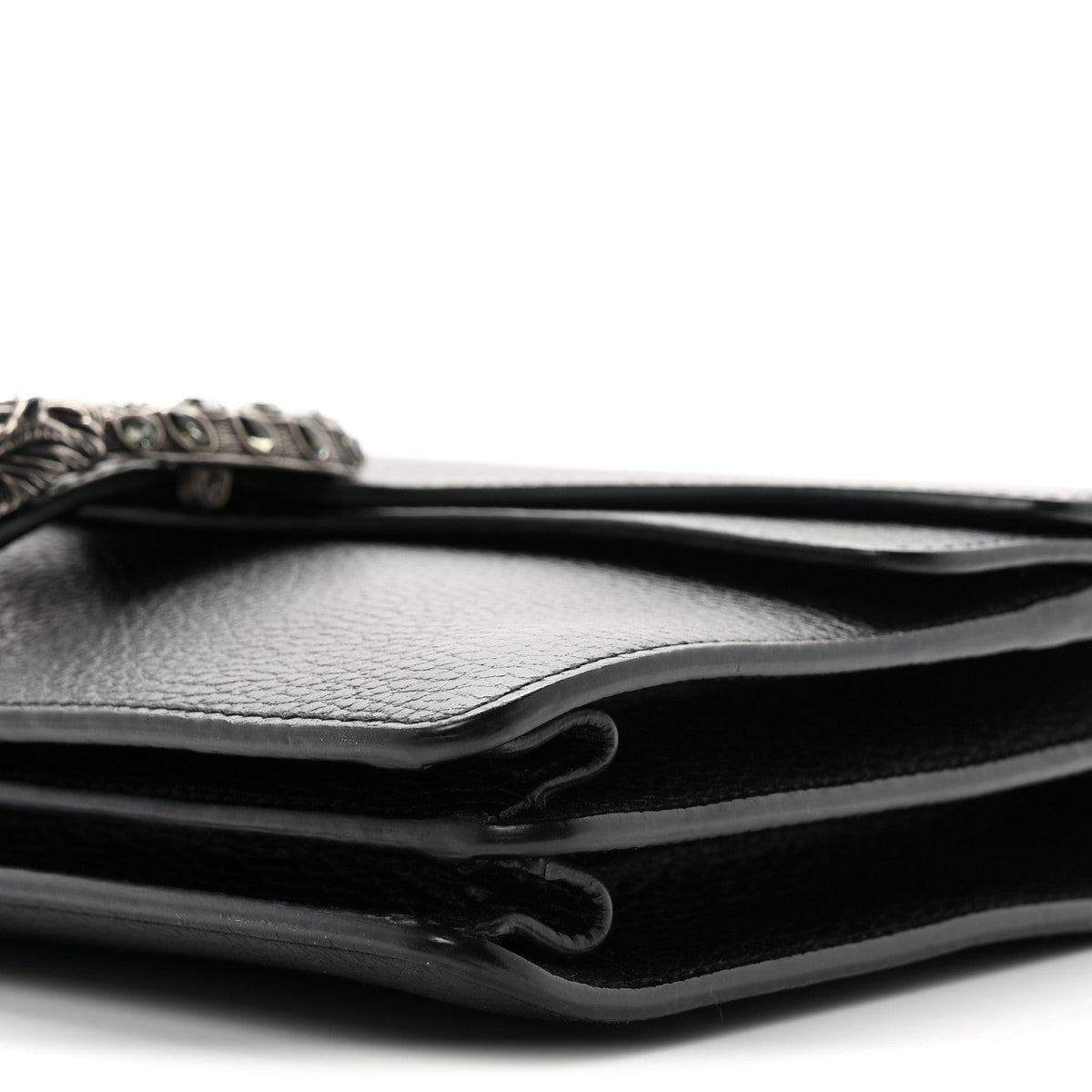 Pebbled Calfskin Small Dionysus Shoulder Bag Black