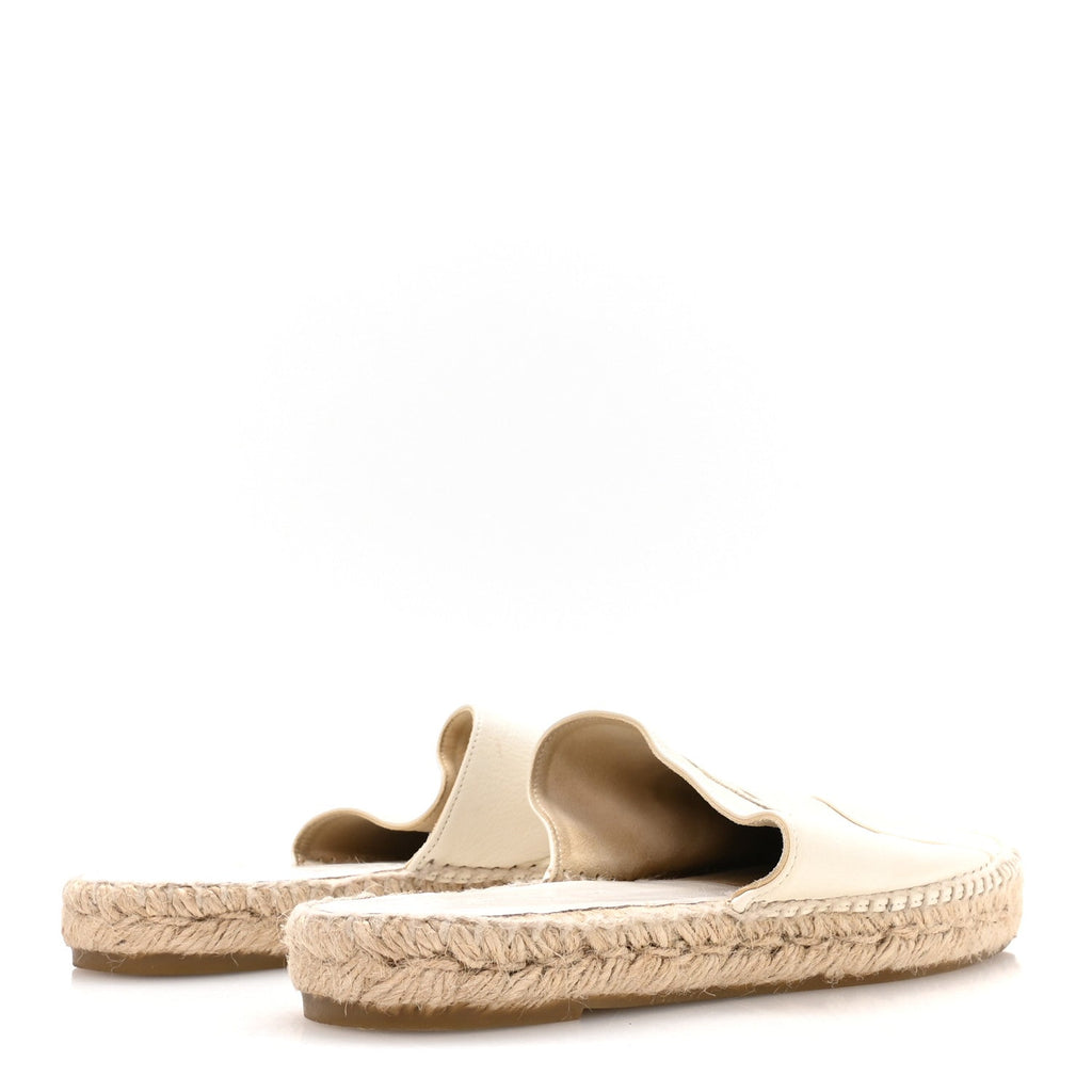 Calfskin CC Espadrille Mules 40 Ivory