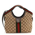 Monogram Web Small Giglio Tote Beige Dark Brown