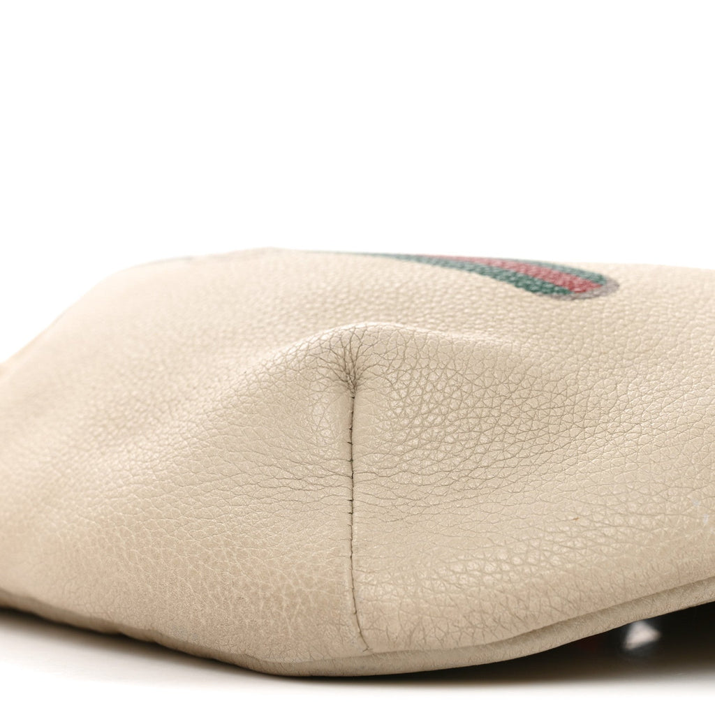 Grained Calfskin Logo Belt Bag White