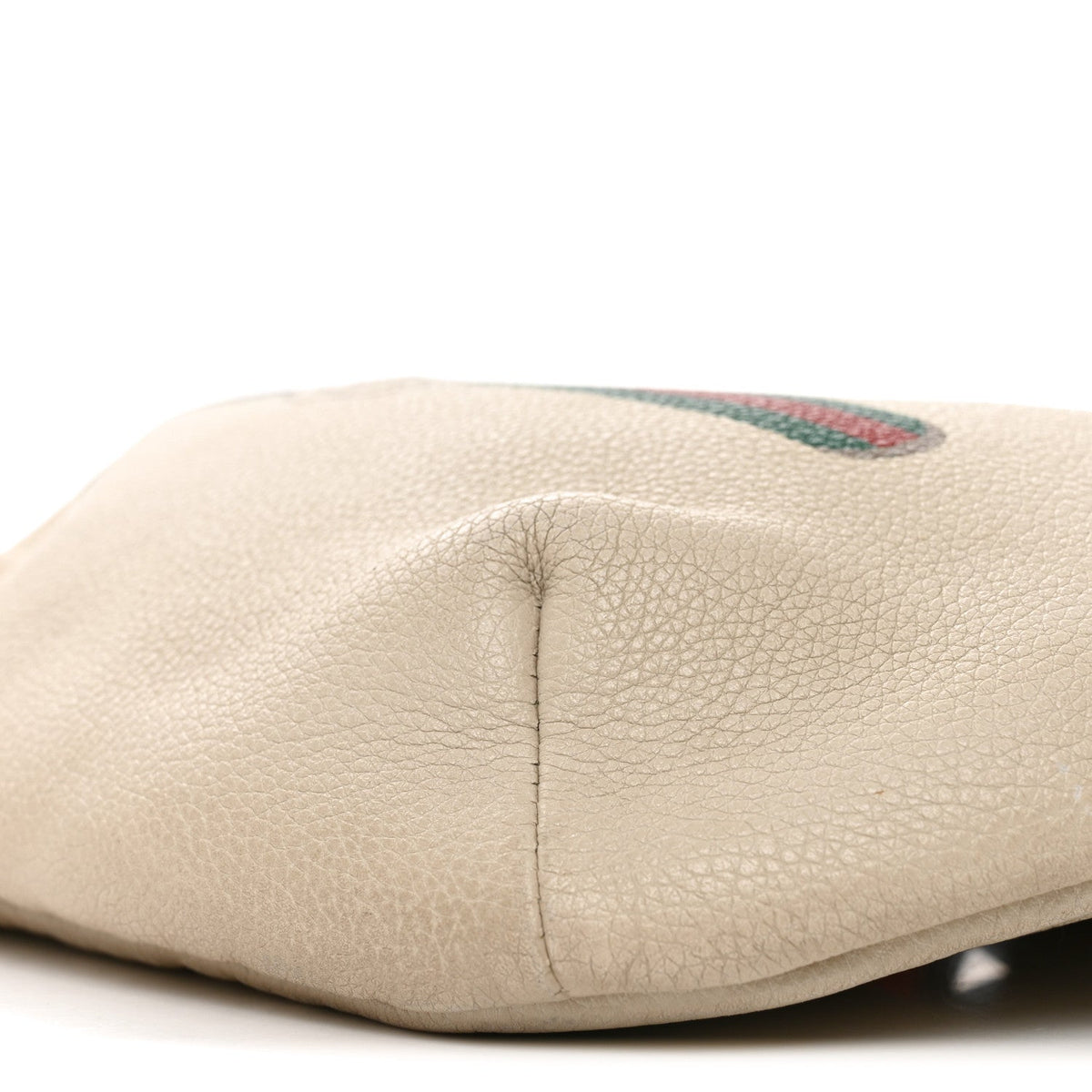 Grained Calfskin Logo Belt Bag White