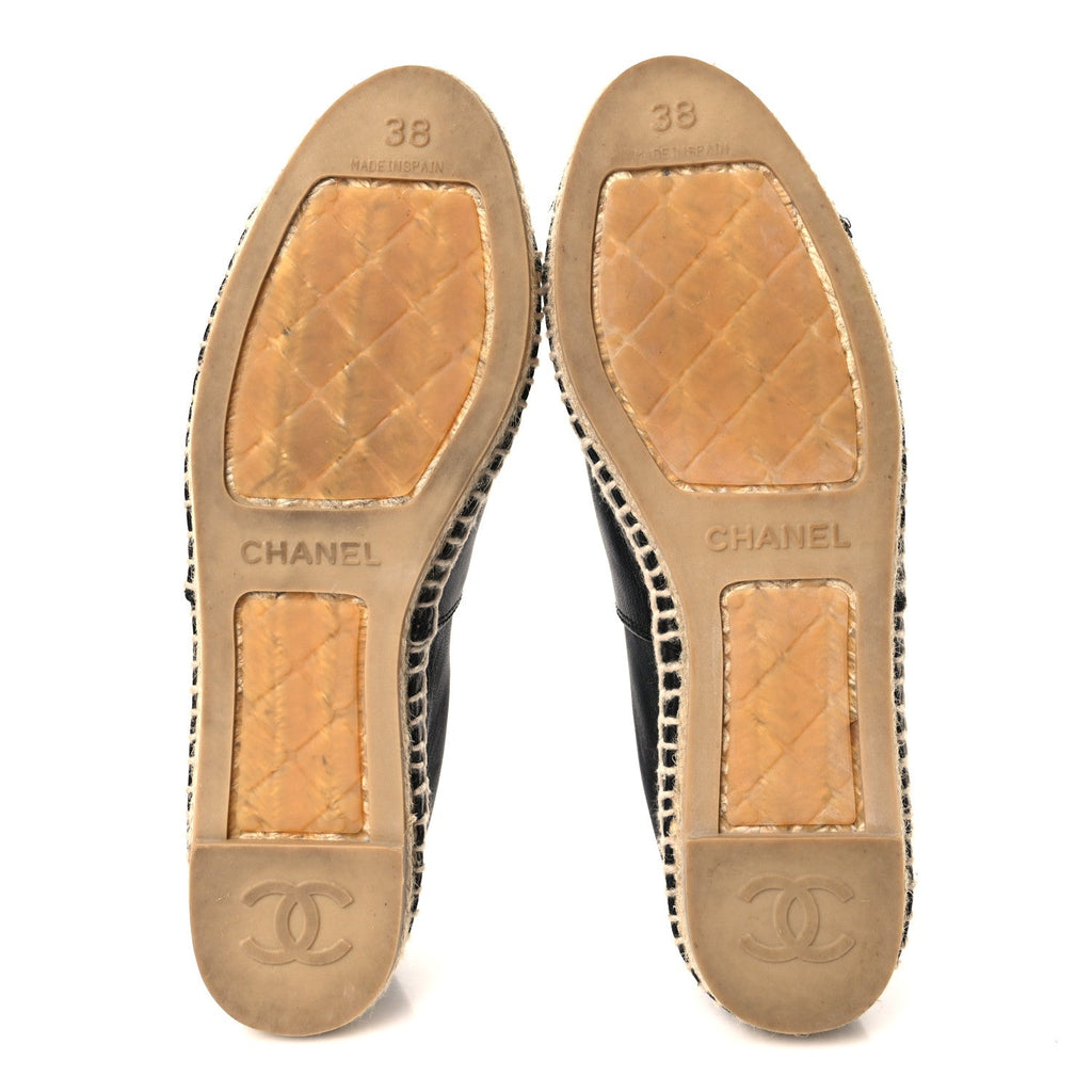 Lambskin CC Espadrilles 40 38 Black