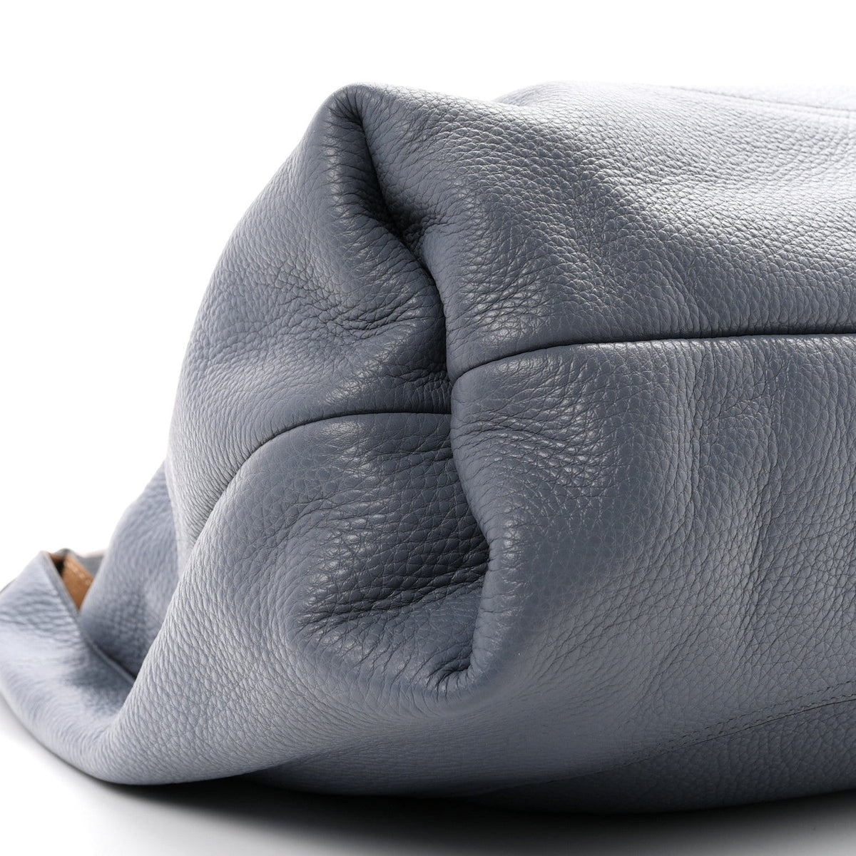 Grained Calfskin Softbit Maxi Shoulder Bag Dusty Blue