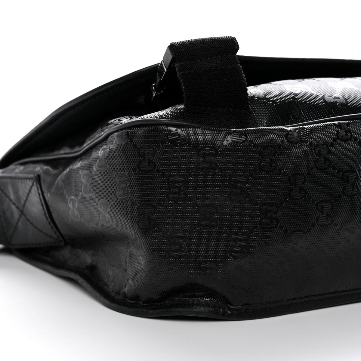 Imprime Monogram Medium Double Buckle Flap Messenger Bag Black