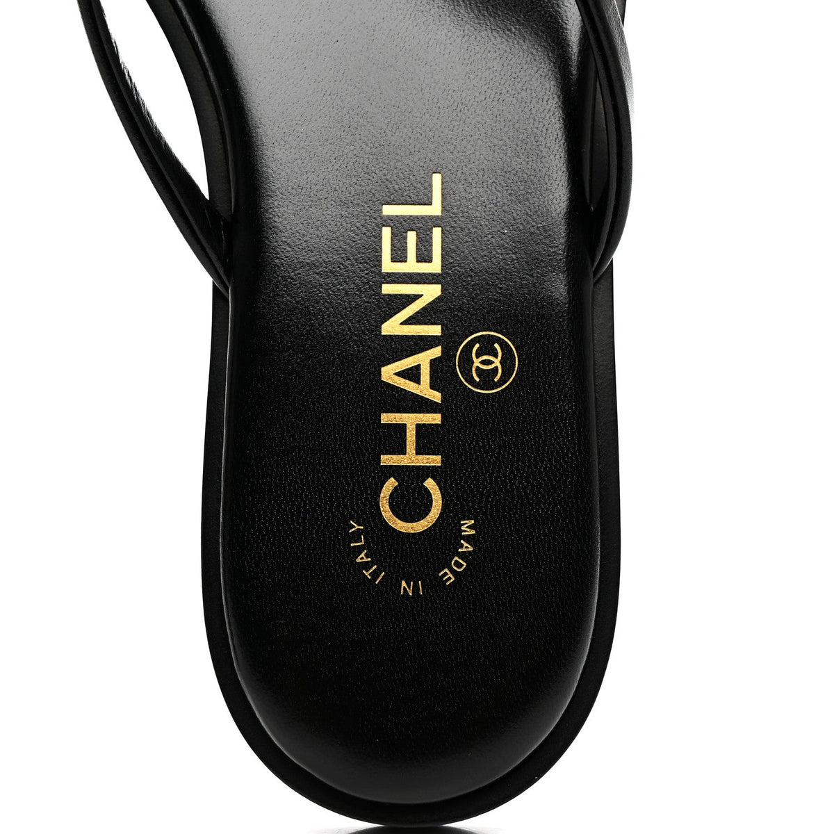 Goatskin CC Times Square Thong Sandals 37.5 Black