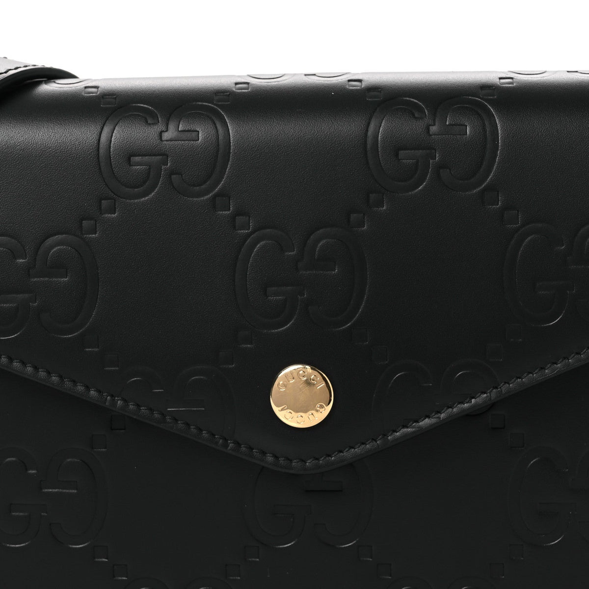 Gilbert Calfskin GG Super Mini Shoulder Bag Black