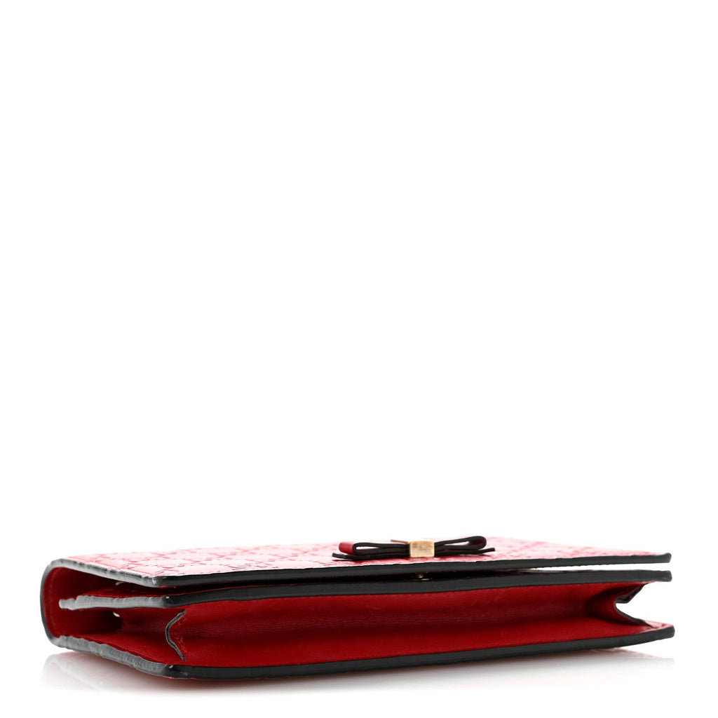Guccissima Signature Bowy Chain Wallet Hibiscus Red