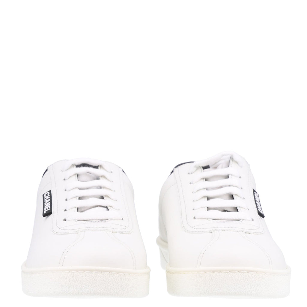 Calfskin CC Womens Sneakers 37.5 White