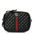 Calfskin Trapuntata Web Mini GG Shoulder Bag Black