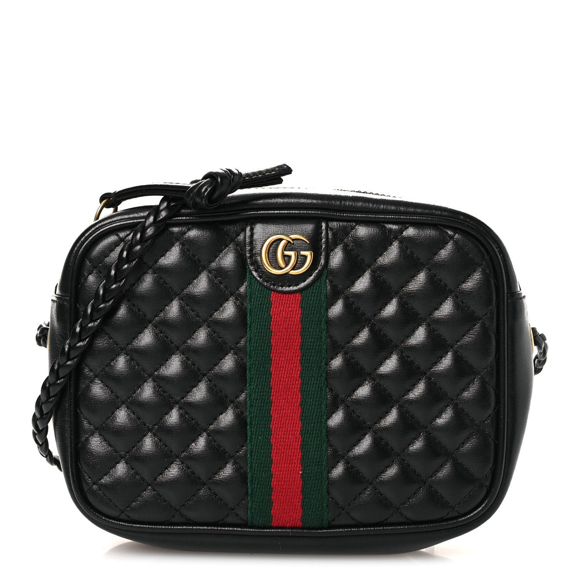 Calfskin Trapuntata Web Mini GG Shoulder Bag Black