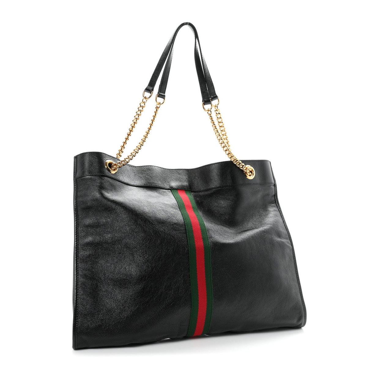Calfskin Large Rajah Chain Tote Black