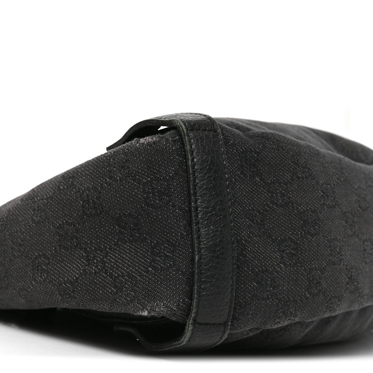 Monogram Denim Medium Abbey Shoulder Bag Black