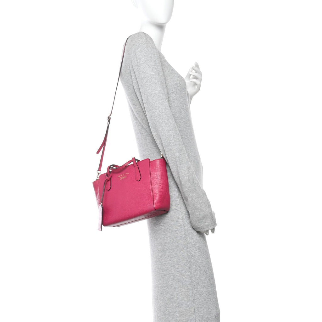 Dollar Calfskin Mini Swing Top Handle Bag Peonia Flower