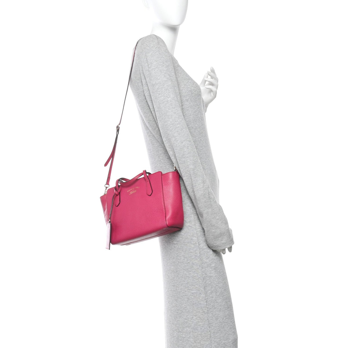 Dollar Calfskin Mini Swing Top Handle Bag Peonia Flower