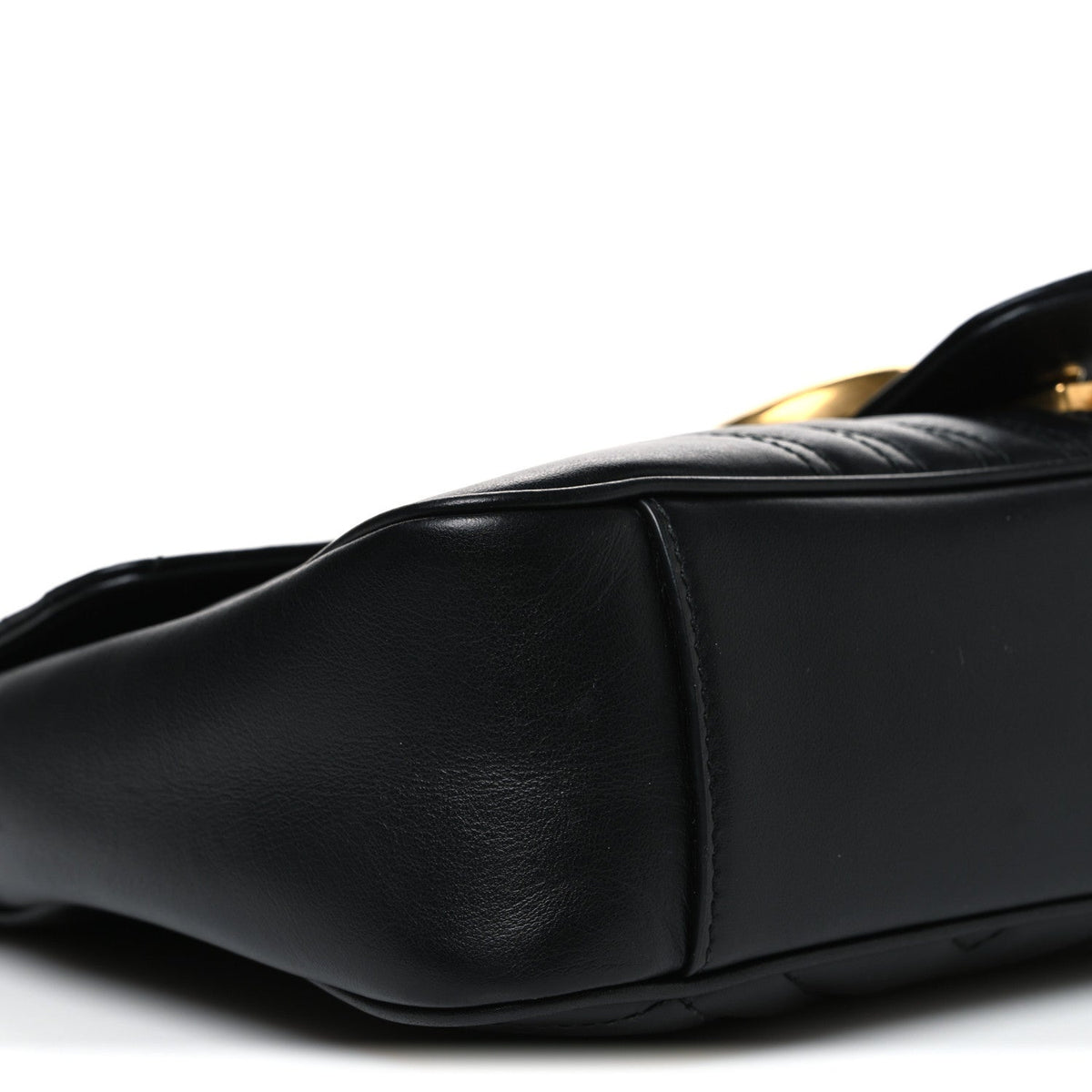 Calfskin Matelasse Medium GG Marmont Shoulder Bag Black