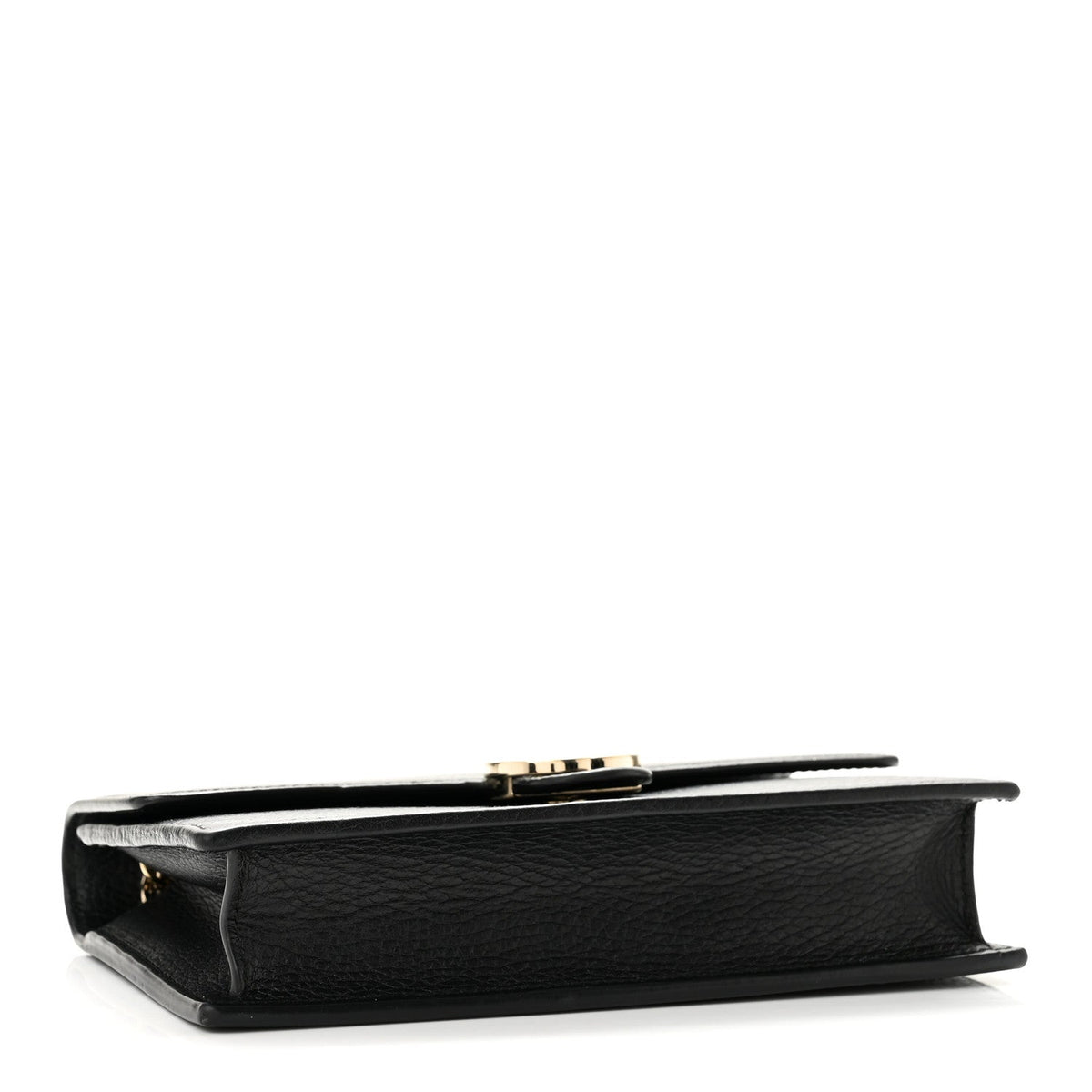 Dollar Calfskin Interlocking G Chain Wallet Black