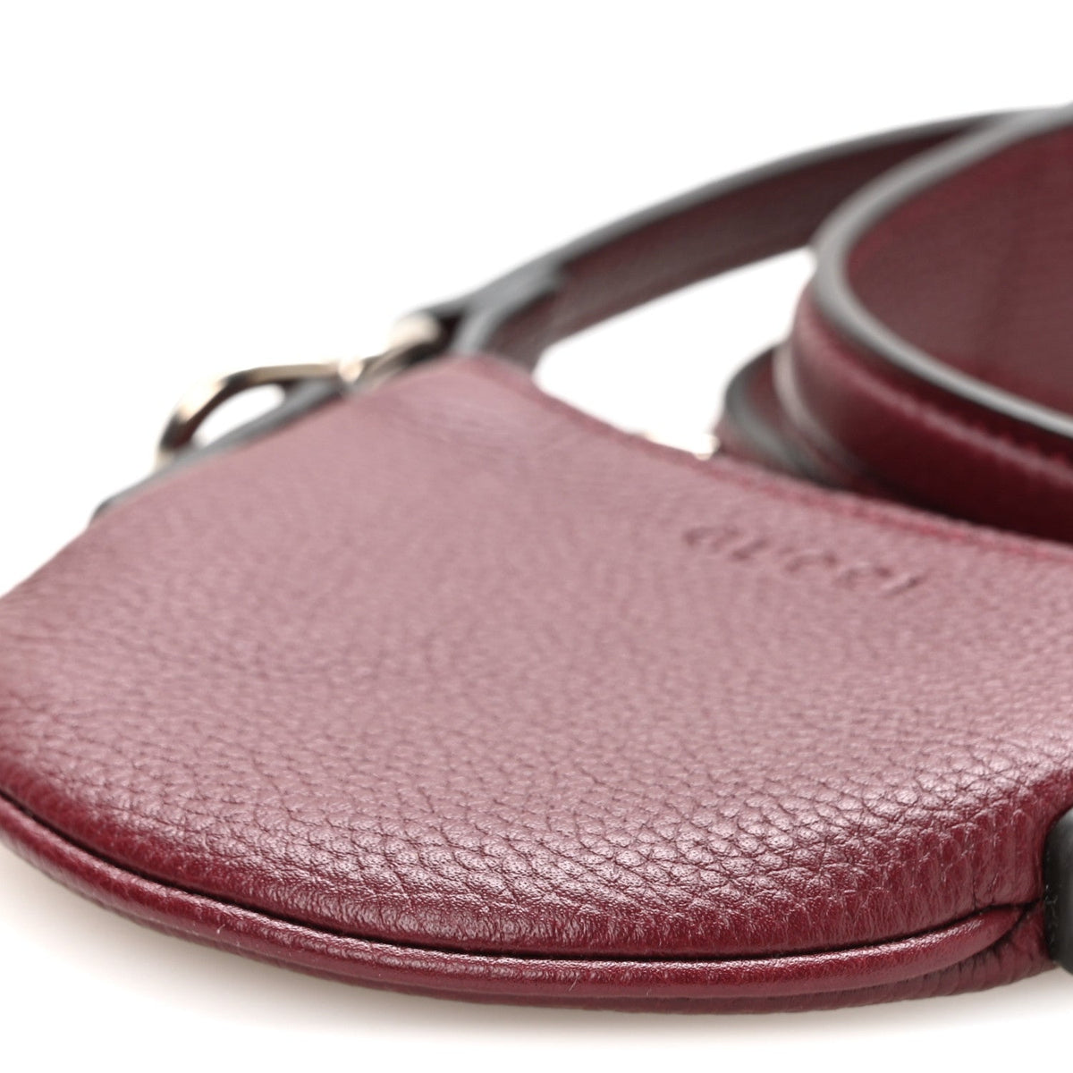 Pebbled Calfskin Mini B Shoulder Bag Rosso Ancora
