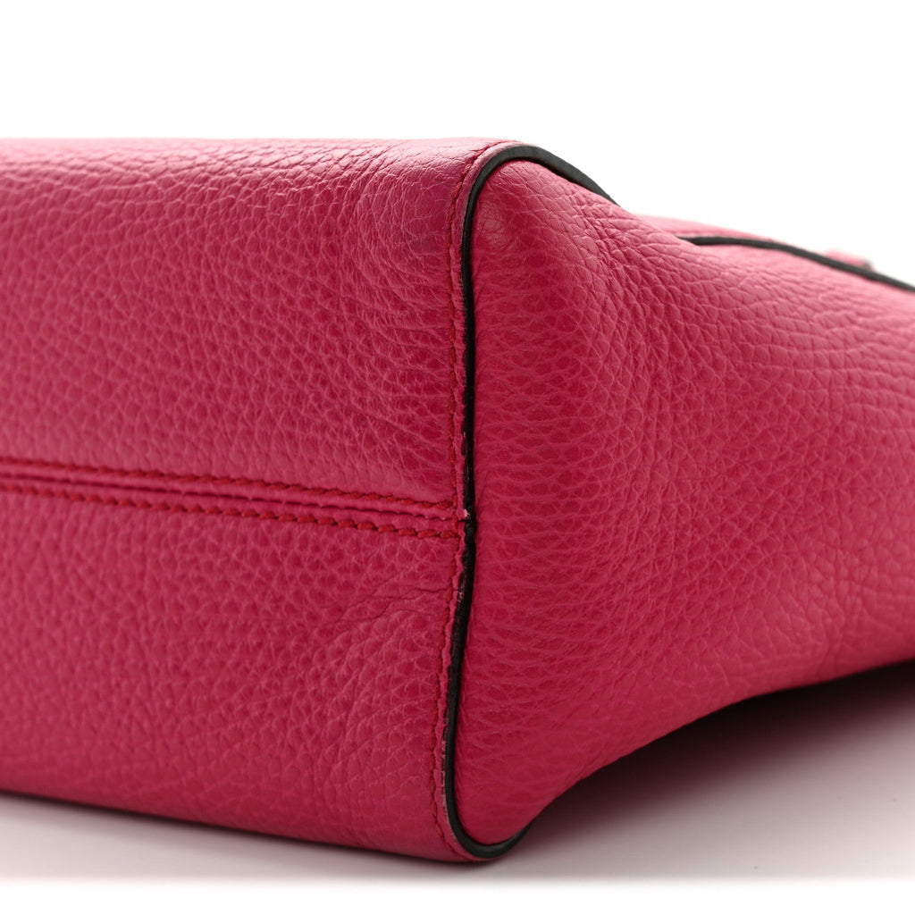Dollar Calfskin Mini Swing Top Handle Bag Peonia Flower
