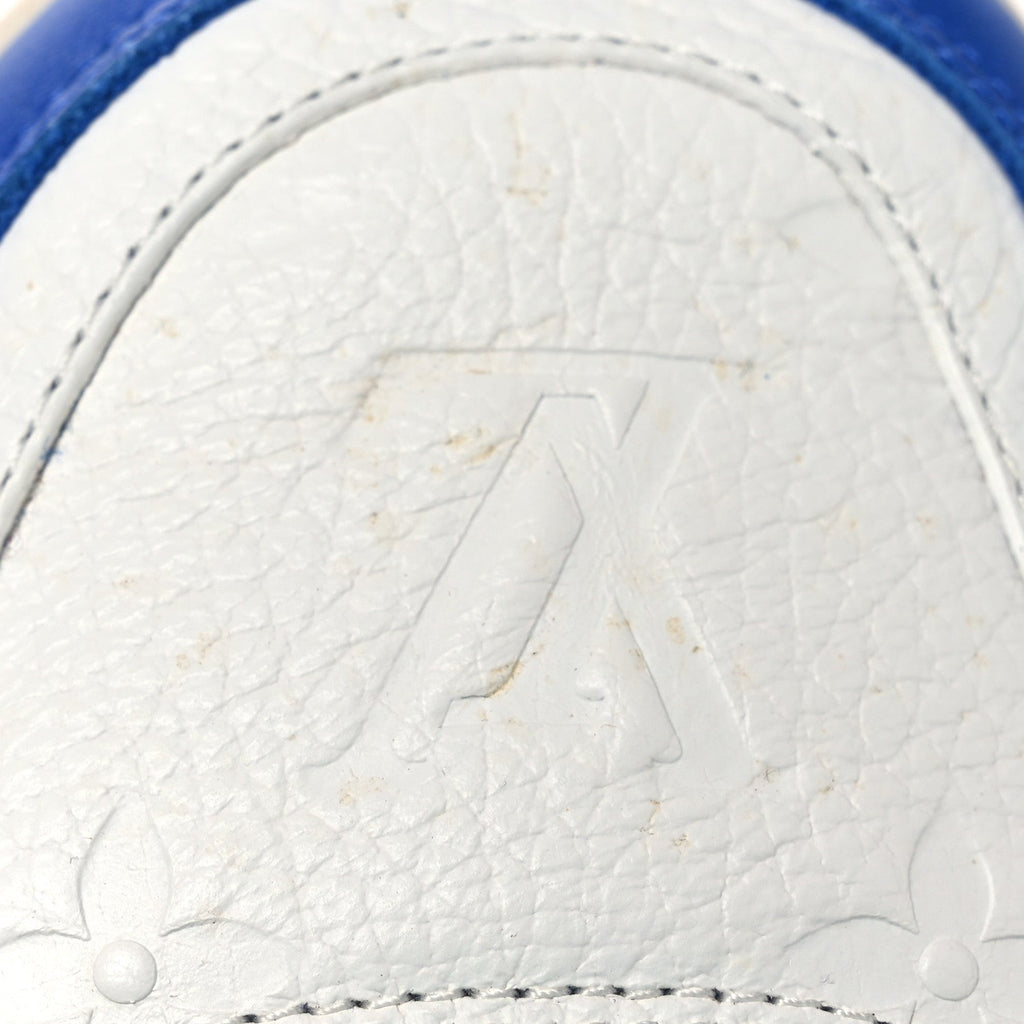 Calfskin Embossed Monogram Mens LV Trainer Sneakers 8.5 Blue